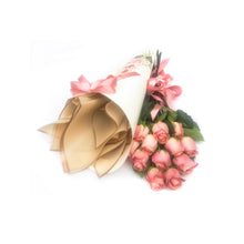 Load image into Gallery viewer, Long Stem Ecuadorian Roses in Handpainted Decorative Cone