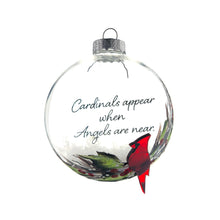 Load image into Gallery viewer, Clear Glass Cardinal Memorial Ornaments