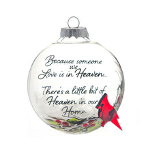 Load image into Gallery viewer, Clear Glass Cardinal Memorial Ornaments