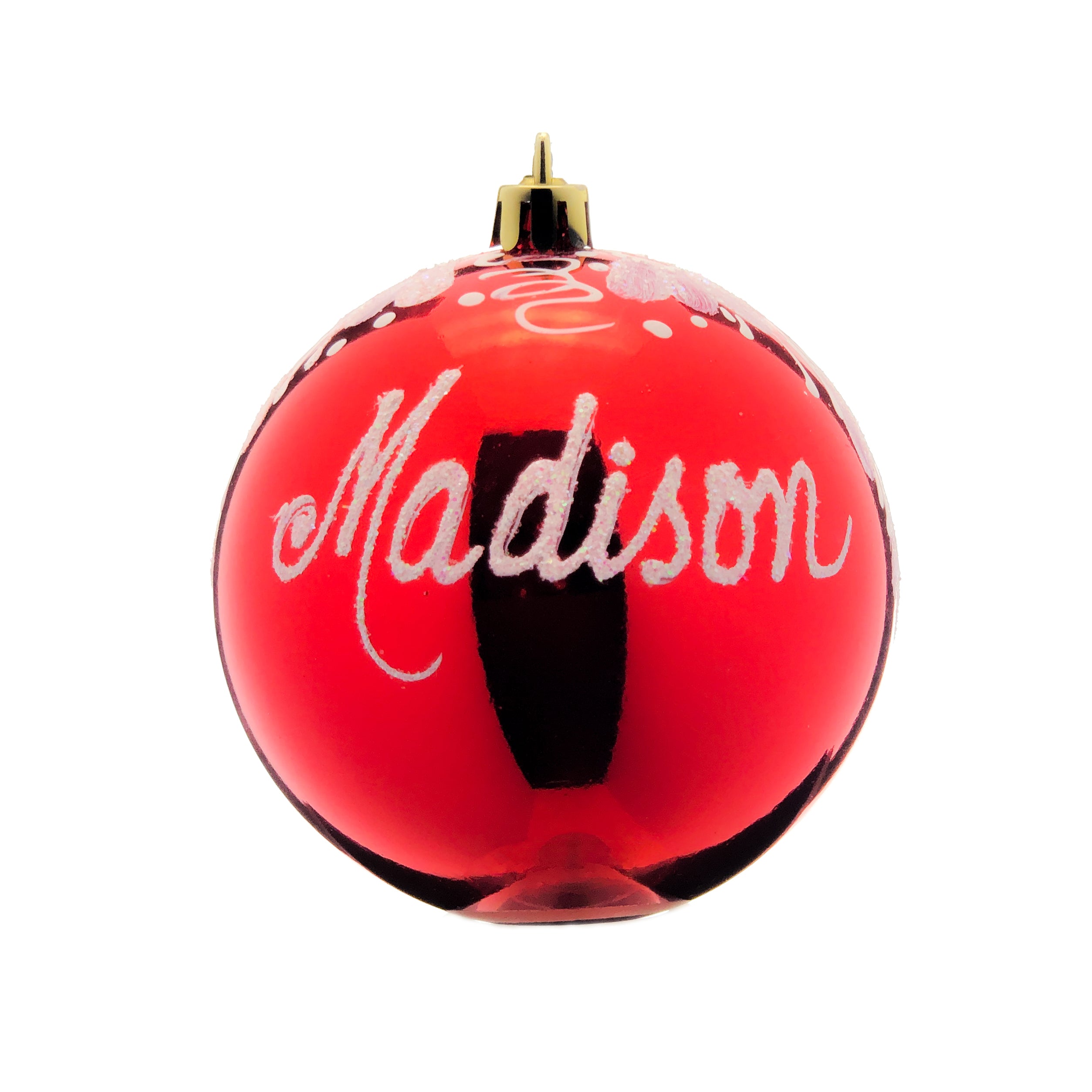 Red & White Floral Mirror Ornaments