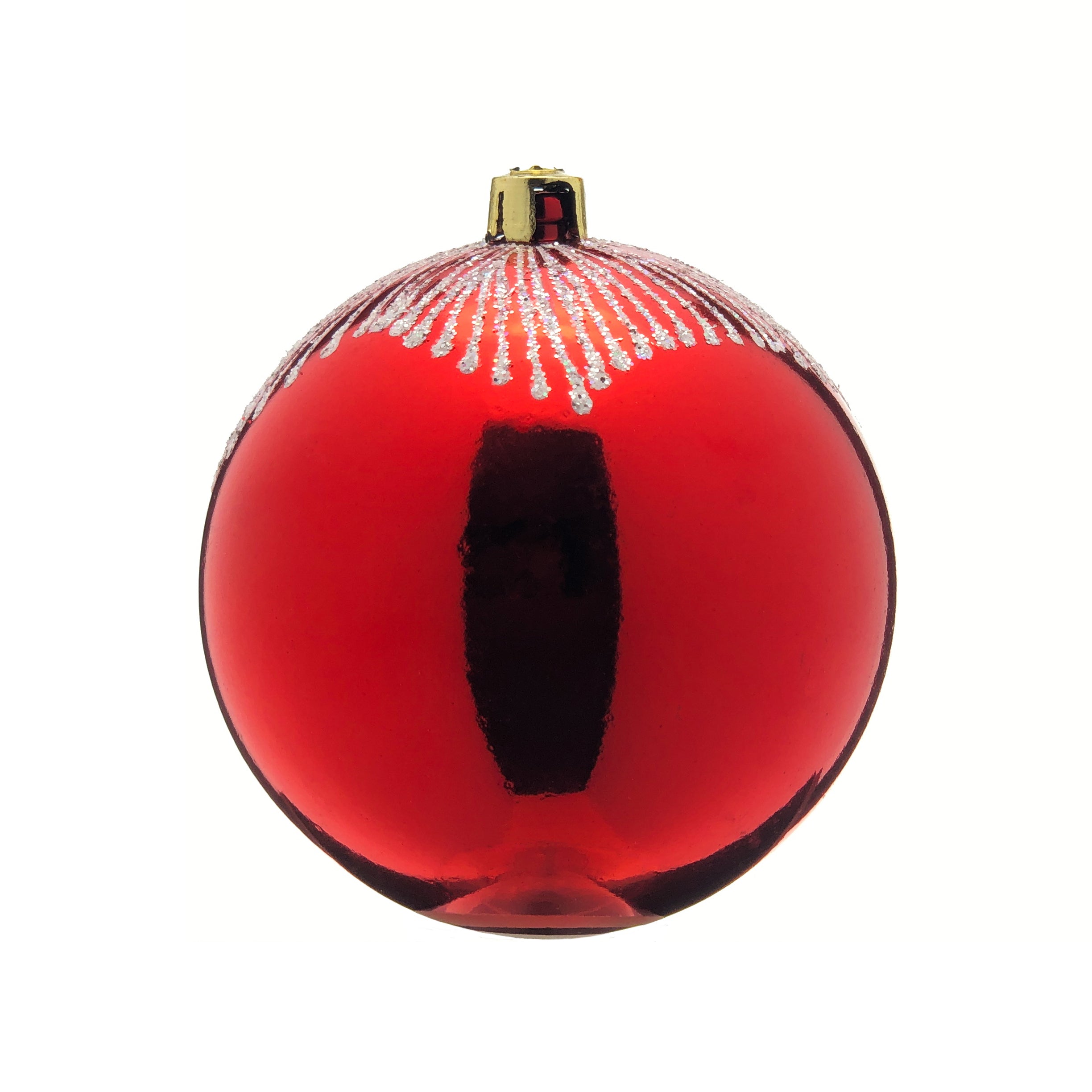 Red & White Floral Mirror Ornaments