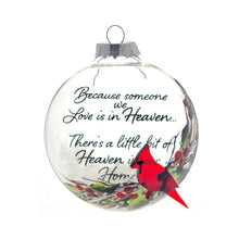 Load image into Gallery viewer, Clear Glass Cardinal Memorial Ornaments
